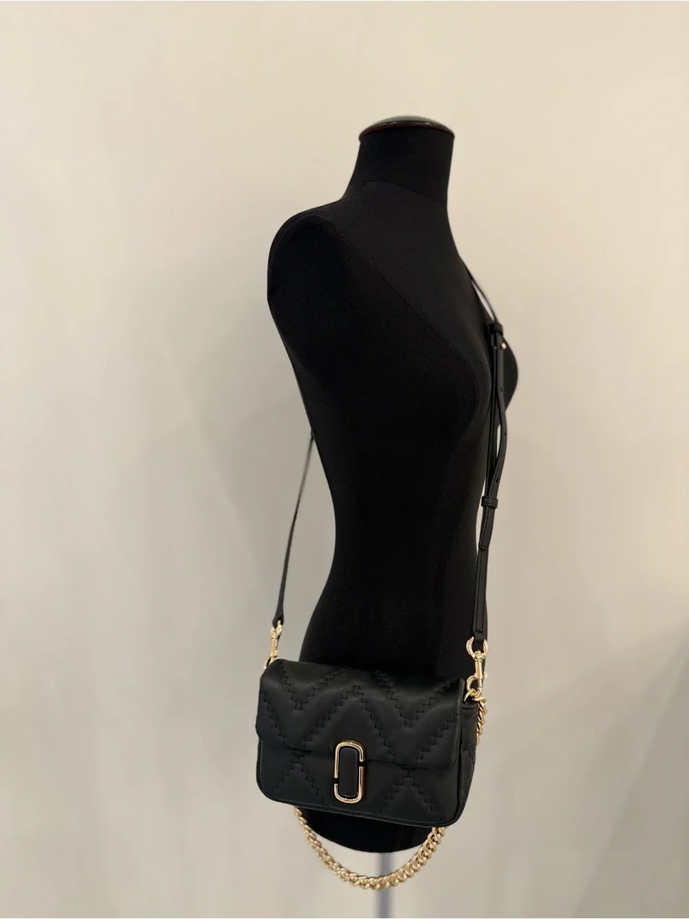 NWT Marc Jacobs small quilted Jmarc shoulder bag - black
